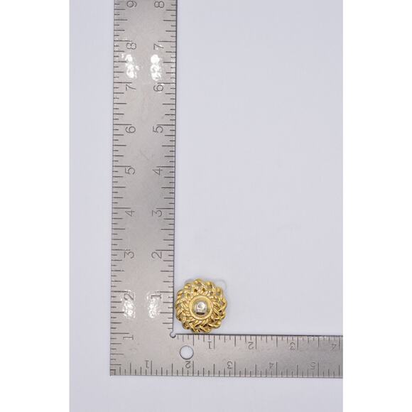 Givenchy Vintage Clip On Earrings Chunky Gold Flower Weaved Signed Runway BinAG - Picture 12 of 12